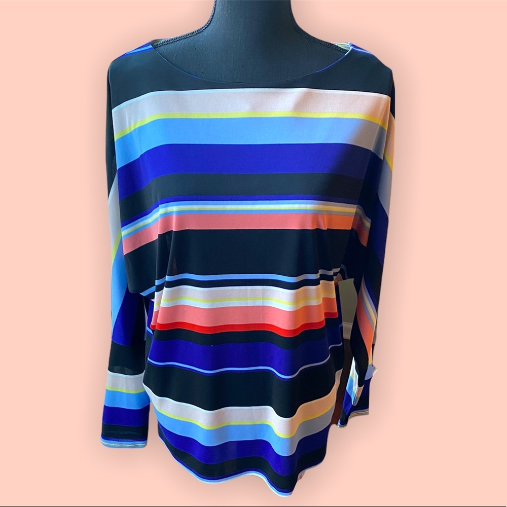 Worthington’s Women’s Striped 3/4 Dolman Sleeve Top - Large